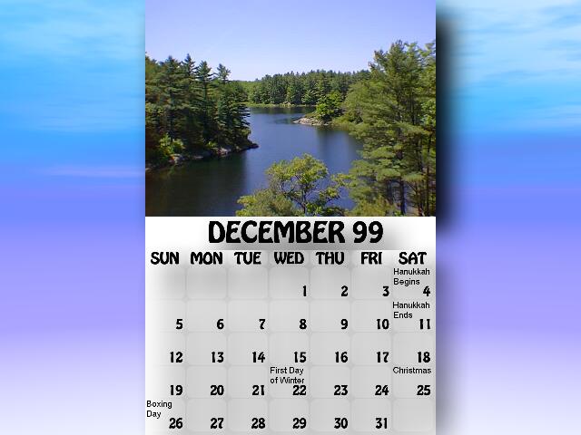 December 1999 calendar. Looking westward from the highway 400 overpass.