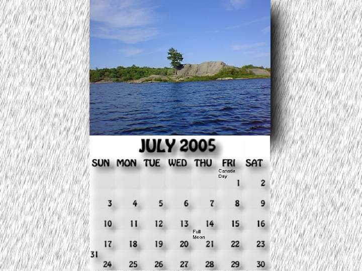 calendar july 2005