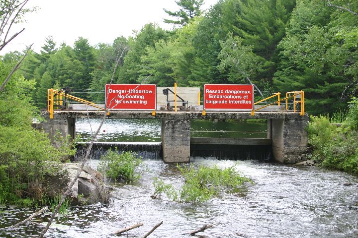 The dam at Crooked Bay where the McDonald River begins.