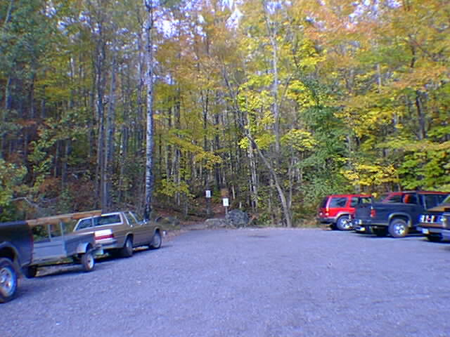 The parking lot at the trailhead.