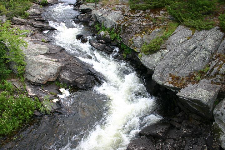 Middle of the rapids.