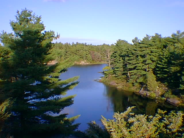 High above the McDonald River rapids.